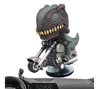 T-Rex - Adorno para salpicadero de coche, Tyrannosaurus Rex, figura de dinosaurio a la deriva en motocicleta, adorno creativo de dinosaurio para tablero de instrumentos