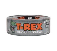 T-Rex - Cinta adhesiva resistente al agua, color gris plateado, cinta adhesiva resistente, cinta Gaffa, cinta de tela para reparación de interiores y exteriores, 48 mm x 27,4 m