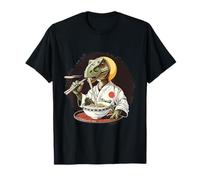 T-Rex Comiendo Fideos Ramen Kimono Obra De Arte Dinosaurio Ramen Camiseta