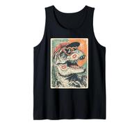 T-Rex con Corazones Gafas de Sol Besos Día de San Valentín Dinosaur Camiseta sin Mangas