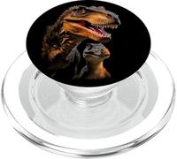 T-Rex Dad/Mom & Baby Graphic Design Adult & Kids (Black) PopSockets PopGrip para MagSafe