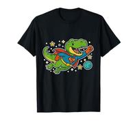 T-Rex de superhéroe volando a través del espacio - Dibujos animados divertidos Camiseta
