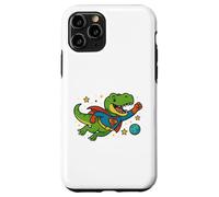T-Rex de superhéroe volando a través del espacio - Dibujos animados divertidos Carcasa para iPhone 11 Pro