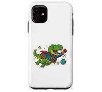T-Rex de superhéroe volando a través del espacio - Dibujos animados divertidos Carcasa para iPhone 11