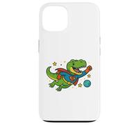 T-Rex de superhéroe volando a través del espacio - Dibujos animados divertidos Carcasa para iPhone 13