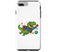 T-Rex de superhéroe volando a través del espacio - Dibujos animados divertidos Carcasa para iPhone 7 Plus/8 Plus