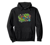 T-Rex de superhéroe volando a través del espacio - Dibujos animados divertidos Sudadera con Capucha