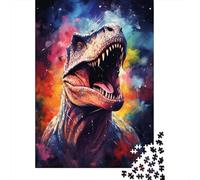 T Rex Dinosaur Puzzle de 1000 Piezas Papel Puzzle para Adultos Estilo Abstracto Colorido Relajante Interacción Familiar Decoración Regalo 70x50cm/1000pcs