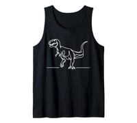 T-Rex Dinosaurio Arte Lineal Prehistórico Camiseta sin Mangas