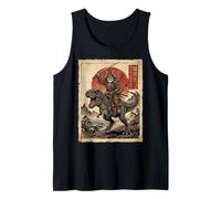 T-Rex Dinosaurio Gato Japonés Puesta de Sol Dino Japón Camiseta sin Mangas