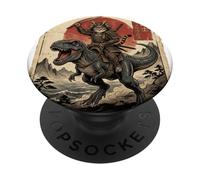 T-Rex Dinosaurio Gato Japonés Puesta de Sol Dino Japón PopSockets PopGrip Adhesivo
