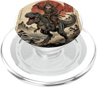 T-Rex Dinosaurio Gato Japonés Puesta de Sol Dino Japón PopSockets PopGrip para MagSafe