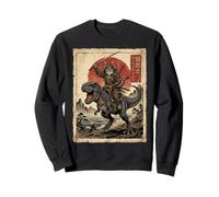 T-Rex Dinosaurio Gato Japonés Puesta de Sol Dino Japón Sudadera