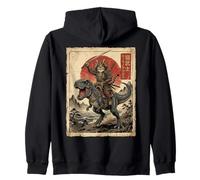 T-Rex Dinosaurio Gato Japonés Puesta de Sol Dino Japón Sudadera con Capucha
