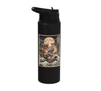 T-Rex Dinosaurio Gato Japonés Ukiyo-e Japón Arte Stainless Steel Insulated Water Bottle
