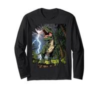 T-Rex Dinosaurio Roaring Forest Night Graphic Anime japonés Manga Larga