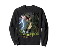 T-Rex Dinosaurio Roaring Forest Night Graphic Anime japonés Sudadera