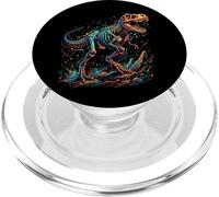 T-Rex Fossil Skeleton Colorful Dinosaur Bones Paleontologist PopSockets PopGrip para MagSafe