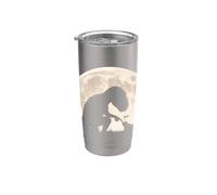 T-Rex Frog Hand Boop Nariz Luna Llena Dinosaurio Humor Al Aire Libre Vaso térmico de acero inoxidable de doble pared