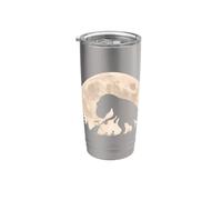 T-Rex Frog Hand Boop Nariz Luna Llena Dinosaurio Humor Al Aire Libre Vaso térmico de acero inoxidable de doble pared