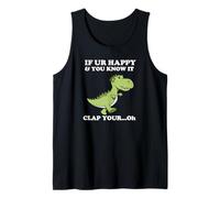 T Rex Happy Clap Your Hands - Camiseta Divertida de Dinosaurio Camiseta sin Mangas