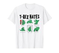 T-Rex Hates Boxing Push-Ups Handstands Backstroke Pull-Ups Camiseta gráfica económica, Hombre, Blanco, L