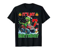 T-Rex It’s My 7th Birthday Christmas Dinosaur Monster Truck Camiseta