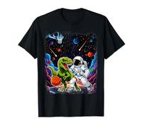T-Rex Jugando Baloncesto con un Astronauta en el Espacio Exterior Camiseta