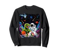 T-Rex Jugando Baloncesto con un Astronauta en el Espacio Exterior Sudadera