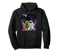 T-Rex Jugando Baloncesto con un Astronauta en el Espacio Exterior Sudadera con Capucha