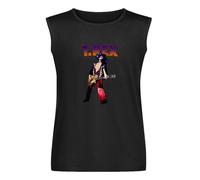 T-Rex Marc Bolan Rockin Marc Sleeveless Camiseta Man's Fashion Cotton Black Vest Tank Clothes, Negro , M