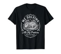 T-Rex Me Resolviendo Mis Problemas Dormir Siesta Divertido Camiseta gráfica económica, Hombre, Negro, M
