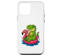 T. Rex on Flamingo Float Divertido Verano Dinosaurio Dibujos Animados Arte Carcasa para iPhone 12 mini