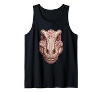 T-Rex Patchwork Dinosaurio Floral Colcha Arte Boho Estética Camiseta sin Mangas