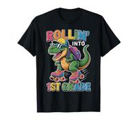 T Rex Rollin se Convierte en niños de Primer día de Regreso a Clases de Primer Grado Camiseta