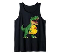 T-Rex Sosteniendo Un Patito De Goma Dinosaurio Niños Lindo Camiseta sin Mangas