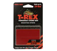 T-Rex Tape Extreme Hold Heavy Duty tiras de montaje de doble cara para hasta 22 libras, 8 tiras cada tira es de 2,54 cm x 7,62 cm, color negro