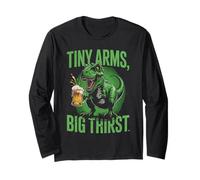T-Rex Tiny Arms Big Thirst Funny Dinosaur Beer Broma Manga Larga