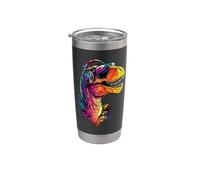 T-Rex Tiranosaurio Rex Dinosaurio Encantan los Dinosaurios Vaso térmico de acero inoxidable de doble pared
