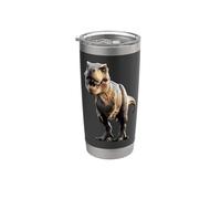 T-Rex Tiranosaurio Rex Dinosaurio Encantan los Dinosaurios Vaso térmico de acero inoxidable de doble pared