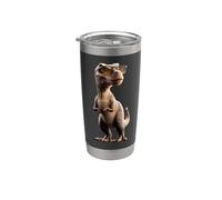 T-Rex Tiranosaurio Rex Dinosaurio Encantan los Dinosaurios Vaso térmico de acero inoxidable de doble pared