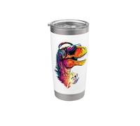 T-Rex Tiranosaurio Rex Dinosaurio Encantan los Dinosaurios Vaso térmico de acero inoxidable de doble pared