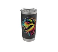 T-Rex Tiranosaurio Rex Dinosaurio Encantan los Dinosaurios Vaso térmico de acero inoxidable de doble pared
