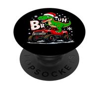 T Rex Tyrannosaurus Rex Dinosaur Jurassic Truck Christmas PopSockets PopGrip Adhesivo