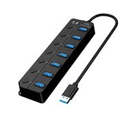 T-s460-hsb-r Divisor USB multipuerto Concentrador USB 3.0 de 7 Puertos Concentrador de Datos de Puerto USB A con Interruptor de Encendido/Apagado Independiente y Luces indicadoras LED (A, One Size)