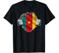 T-Shirt Casual Hombre Camiseta Crew Neck Camisetas Básicas para Correr Entrenamiento Gimnasio Bandera De Camerún, Raíces De Países Africanos, Independencia De Camerún L
