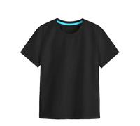 T-Shirt Girocollo da Ragazza morbida a Maniche Corte T-Shirt Stampata Multicolore (Black, 5-6 Years)
