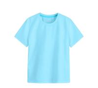 T-Shirt Girocollo da Ragazza morbida a Maniche Corte T-Shirt Stampata Multicolore (Light Blue, 11-12 Years)