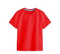 T-Shirt Girocollo da Ragazza morbida a Maniche Corte T-Shirt Stampata Multicolore (Red, 9-10 Years)