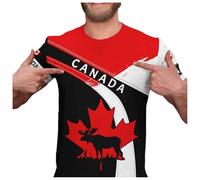 T Shirt Hombre - Camiseta Hombre Manga Corta - Camiseta De Hoja De Arce Canadiense Para Hombre Camiseta Con La Bandera Del Día De Canadá Camiseta De Manga Corta Con Impresión 3D Genial Unisex